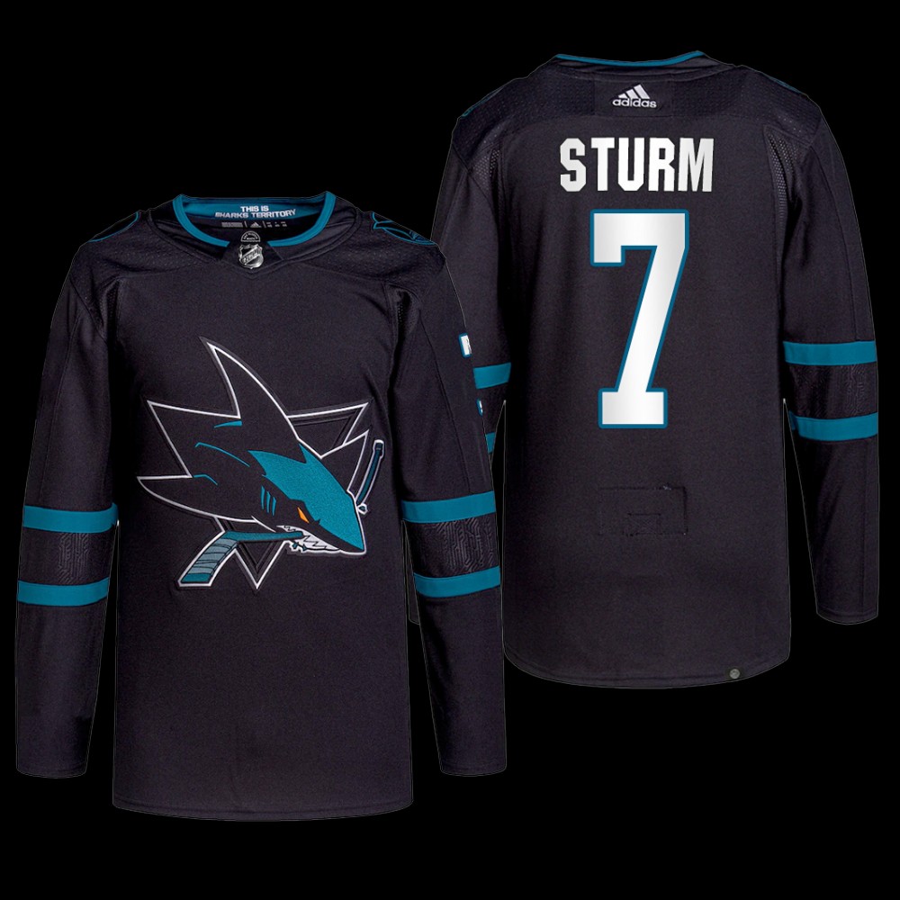 Nico Sturm San Jose Sharks Primegreen Jersey 2022 Black #7 Alternate Uniform