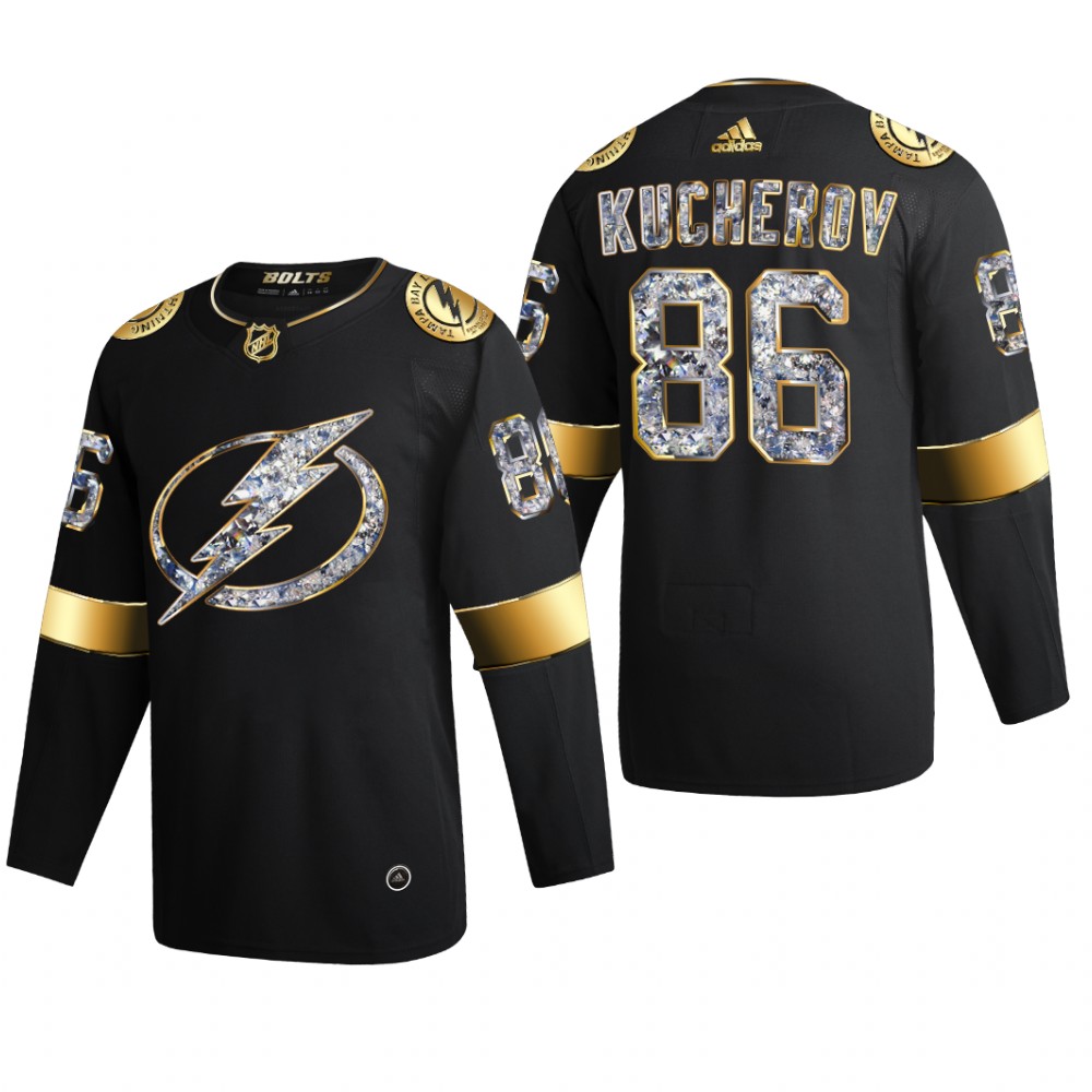 Nikita Kucherov #86 Tampa Bay Lightning 2022 Stanley Cup Playoffs Black Diamond Edition Jersey