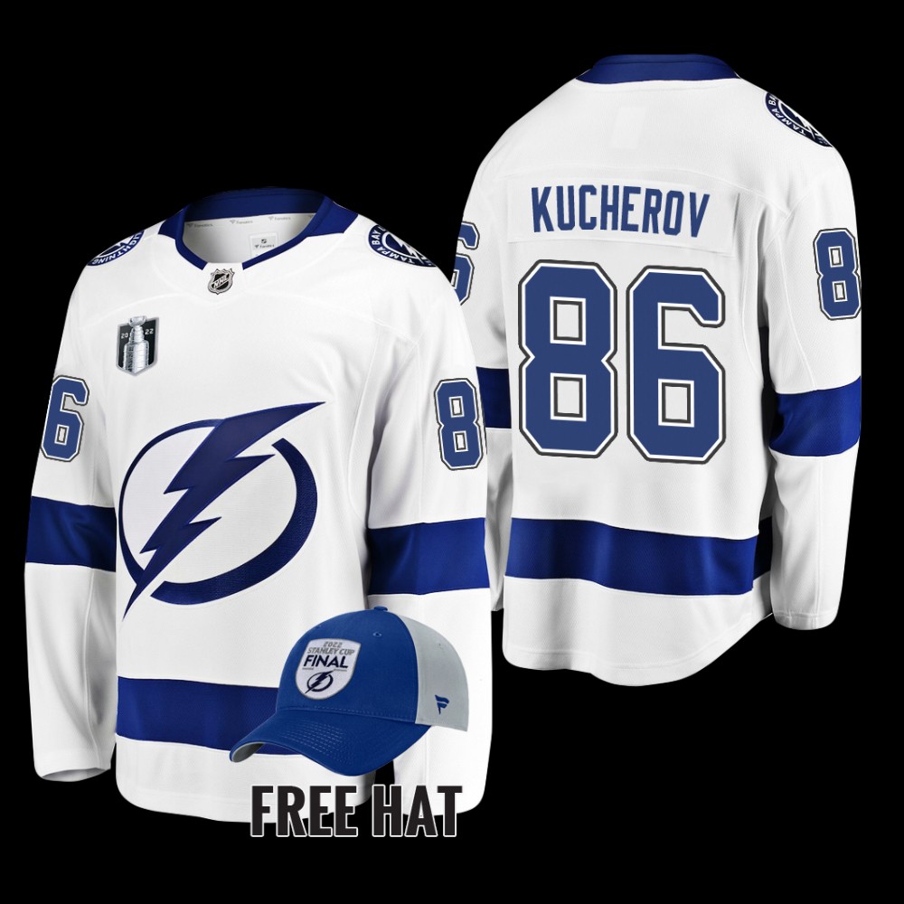 Nikita Kucherov Tampa Bay Lightning 2022 Stanley Cup Final White Away Jersey
