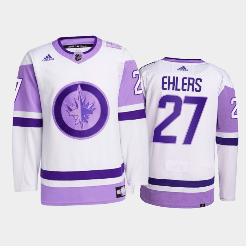 Nikolaj Ehlers #27 Winnipeg Jets 2021 FightsCancer White Primegreen Jersey