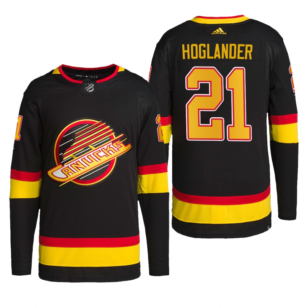 Nils Hoglander Vancouver Canucks Retro Jersey 2022 Black #21 Primegreen Pro Uniform