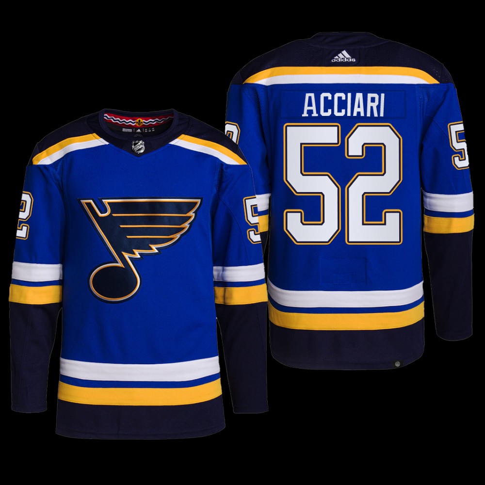 Noel Acciari St. Louis Blues Primegreen Jersey Blue #52 Home Uniform