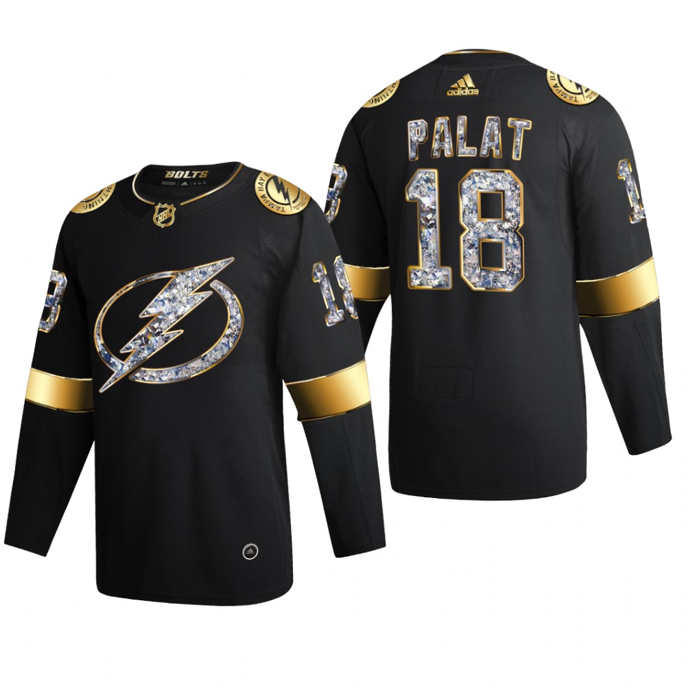 Ondrej Palat #18 Tampa Bay Lightning 2022 Stanley Cup Playoffs Black Diamond Edition Jersey