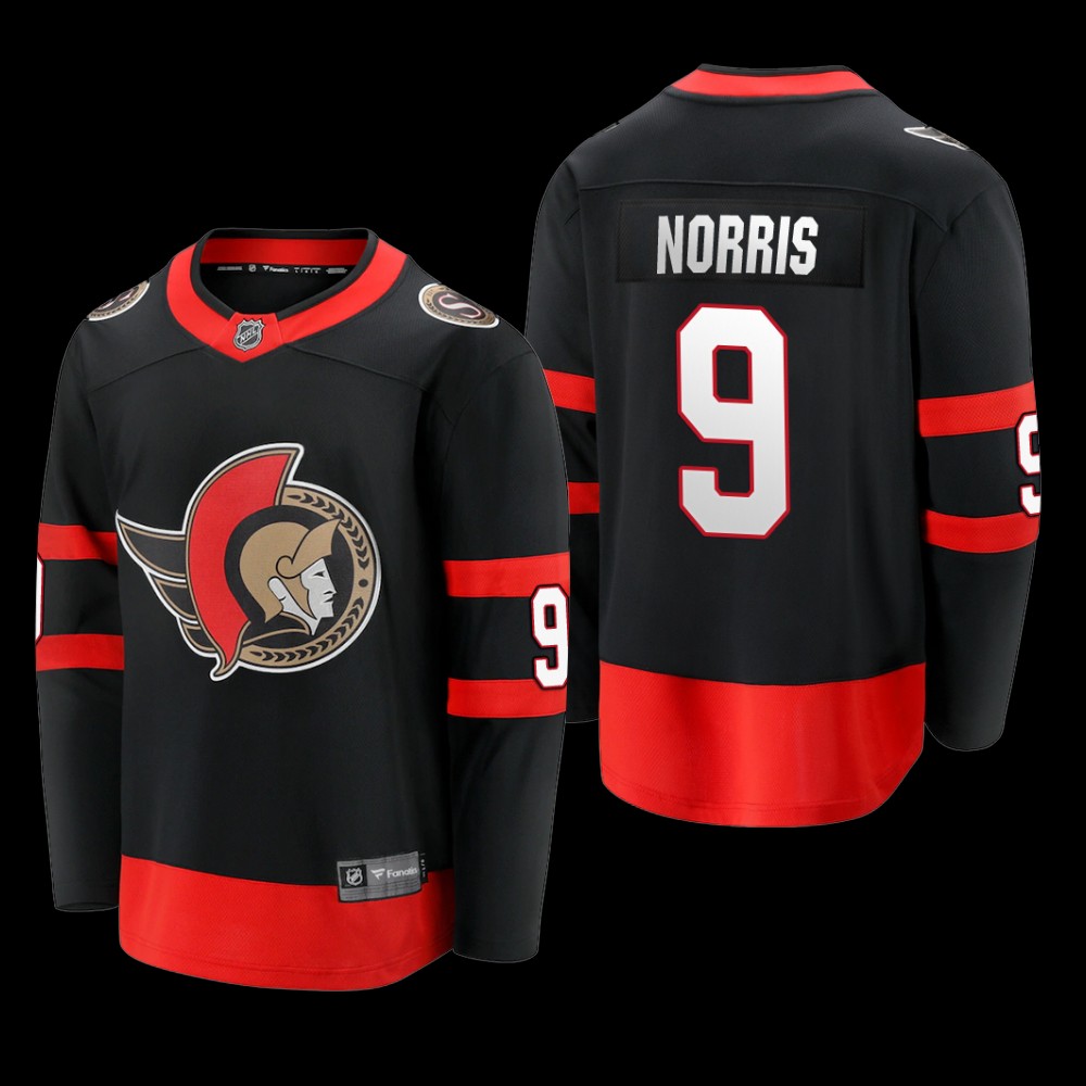 Ottawa Senators #9 Josh Norris Black 2022 Home Breakaway Player Jersey