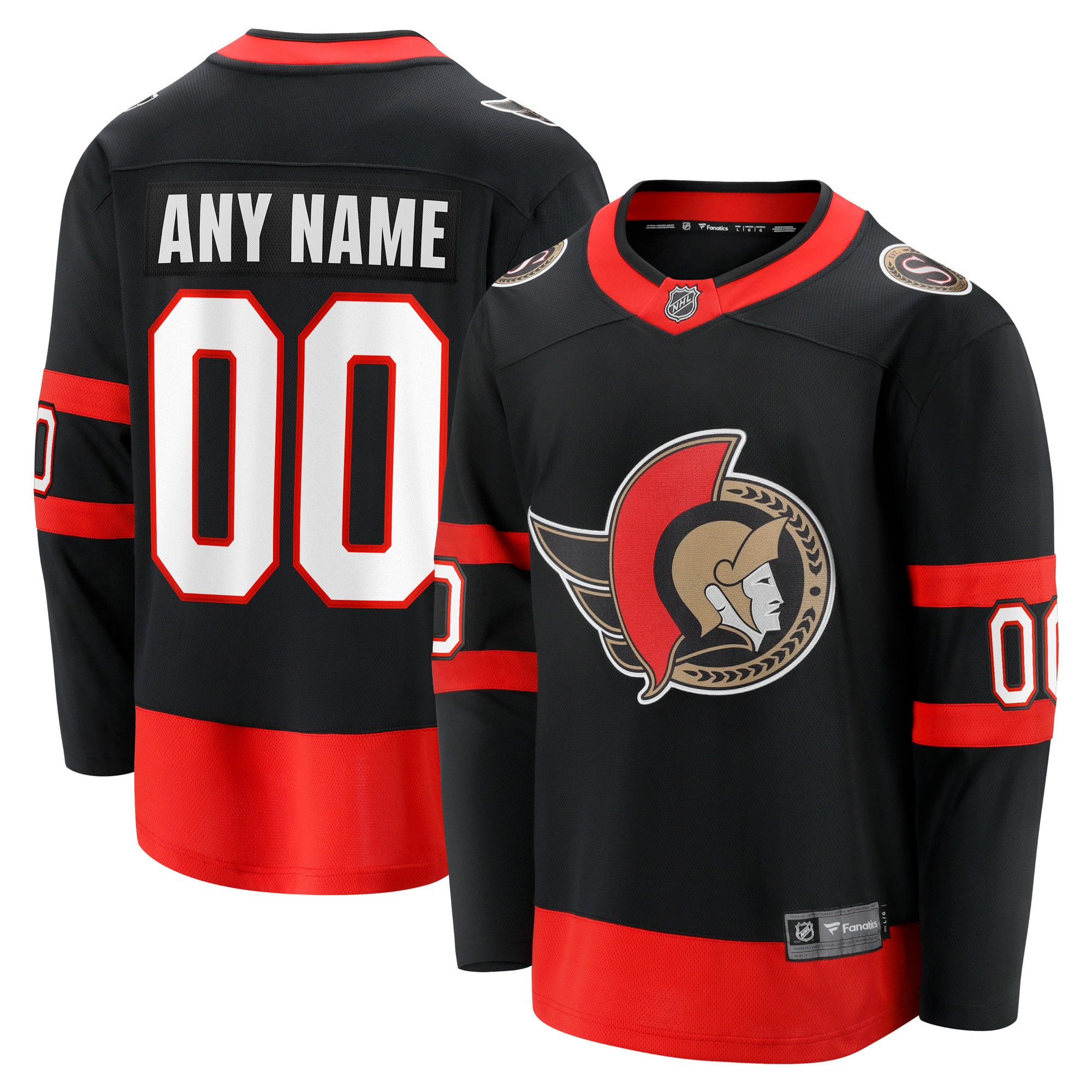 Ottawa Senators Fanatics Branded 2020/21 Home Custom Breakaway Jersey - Black Custom Jerseys 