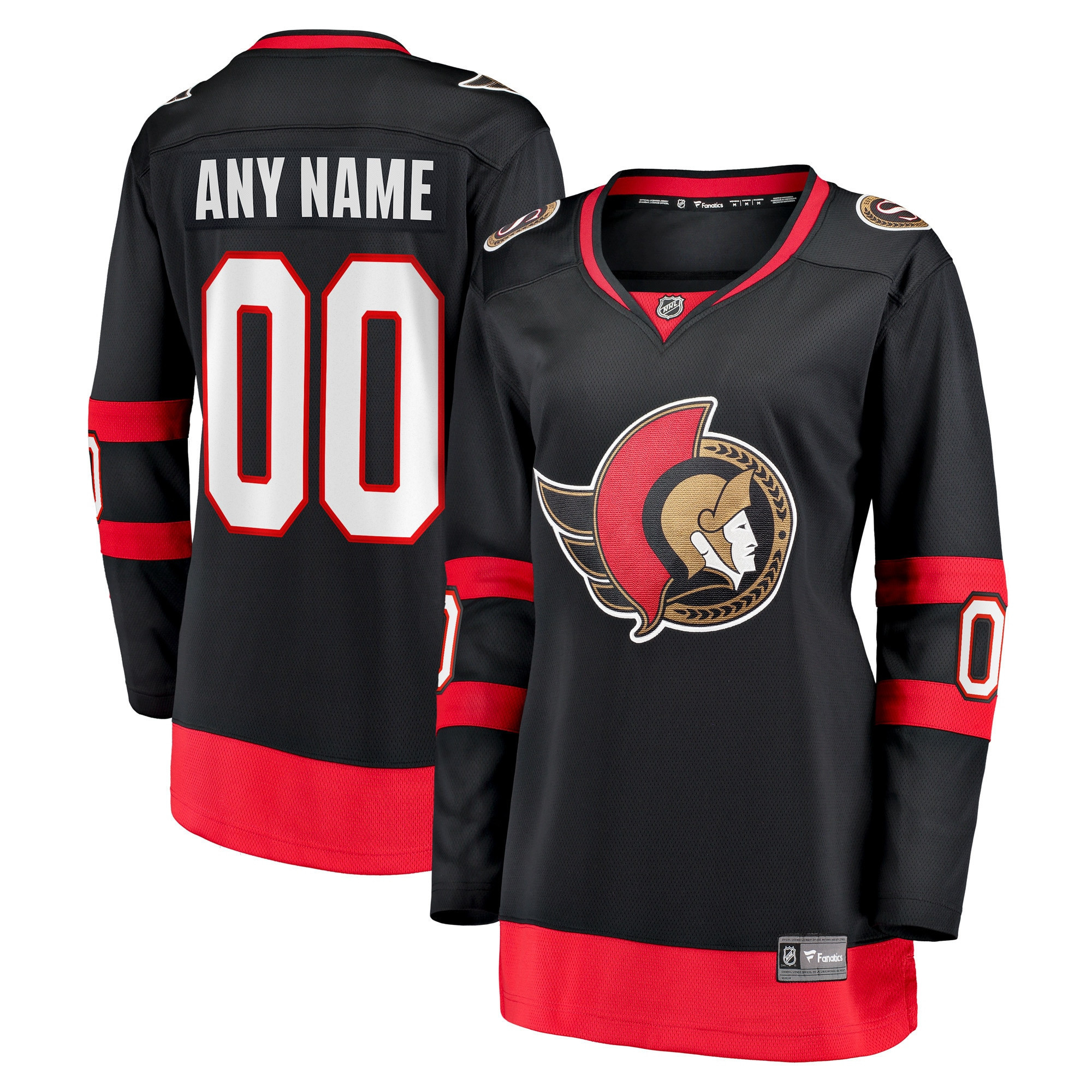 Ottawa Senators Fanatics Branded Womens 2020/21 Home Custom Breakaway Jersey - Black Custom Jerseys 