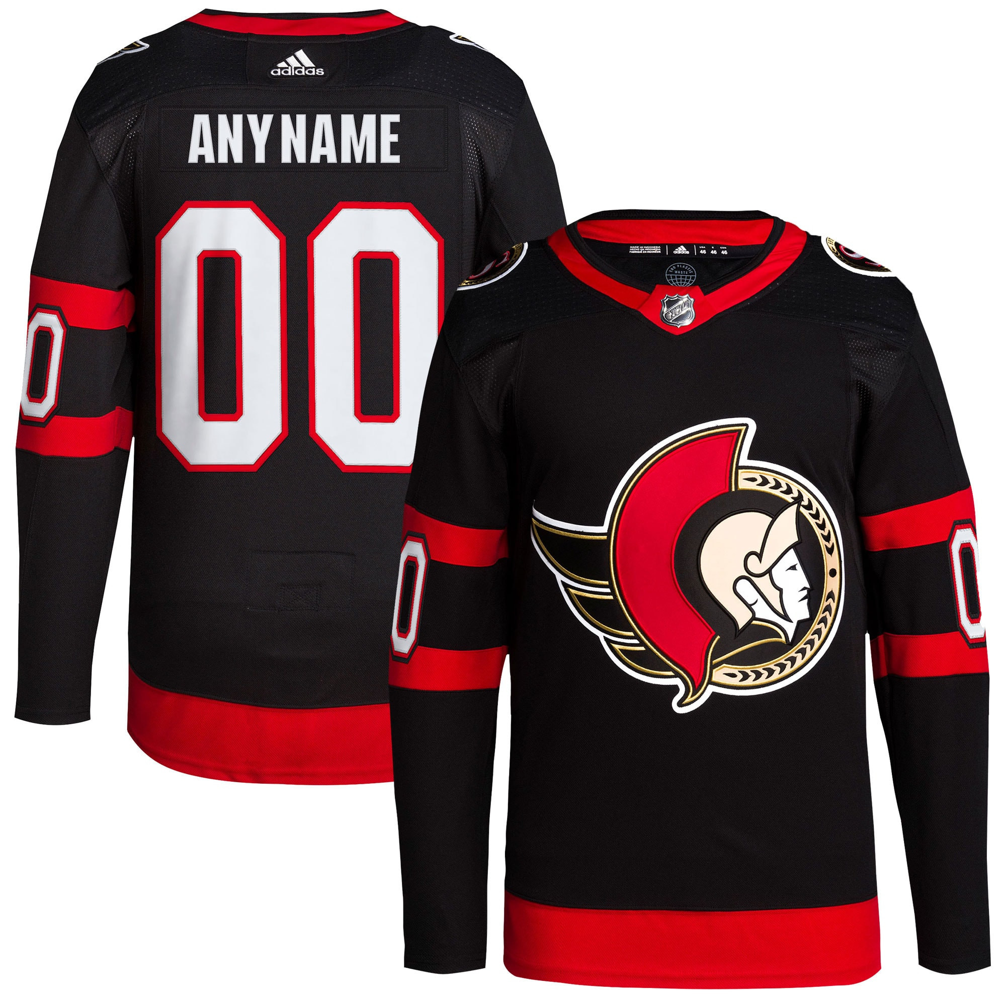 Ottawa Senators Home Primegreen Authentic Pro Custom Jersey - Black Custom Jerseys 