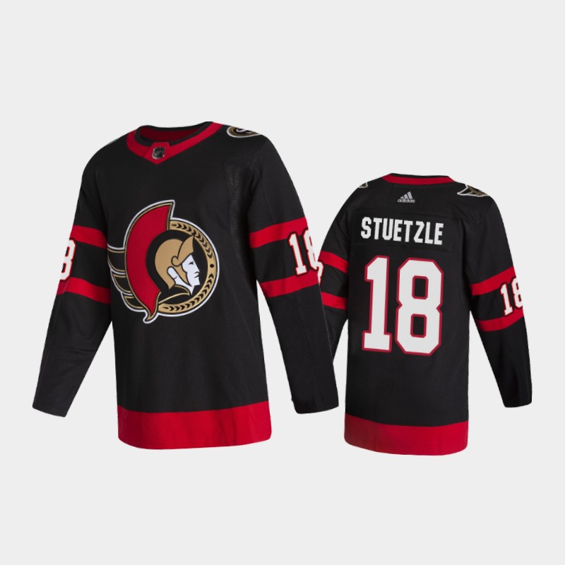 Ottawa Senators Tim Stuetzle #18 Home Black 2020-21 2D Pro Jersey