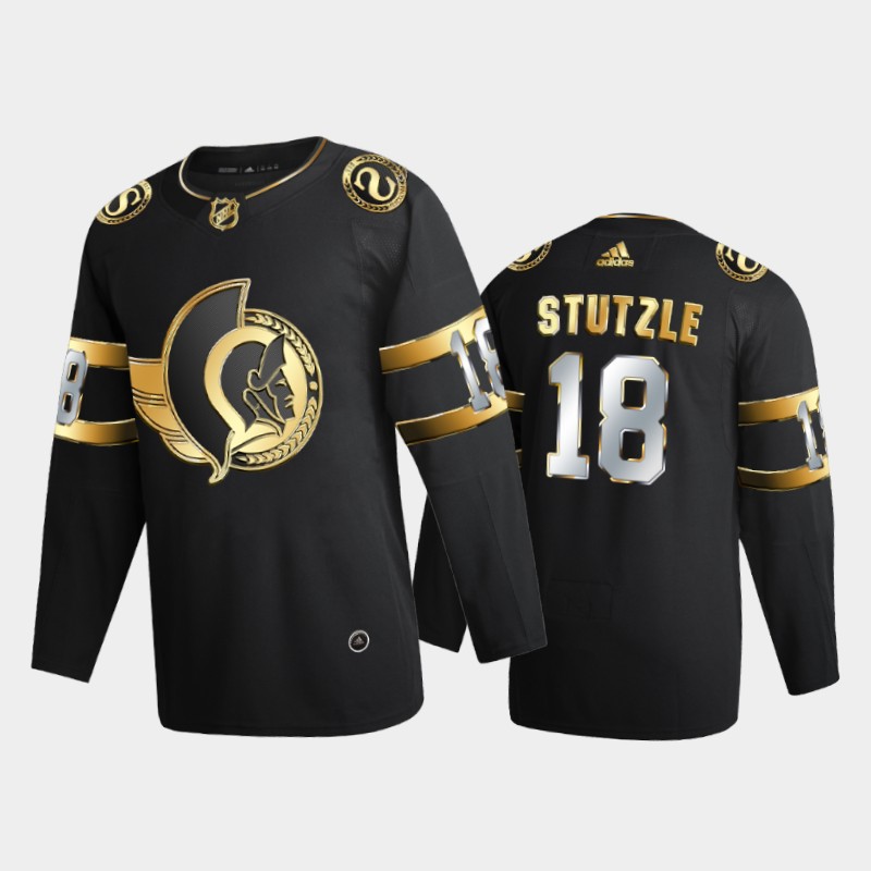 Ottawa Senators Tim Stutzle #18 2020-21 Golden Black Limited Edition Jersey
