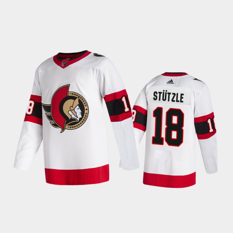 Ottawa Senators Tim Stutzle #18 Away White 2020-21 Jersey