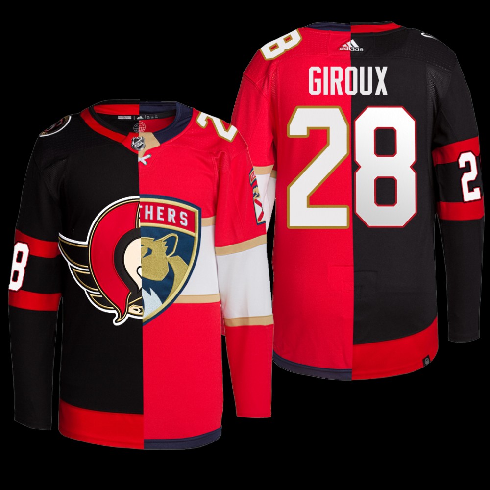 Ottawa Senators x Panthers Claude Giroux Split Jersey Black Red Primegreen Uniform