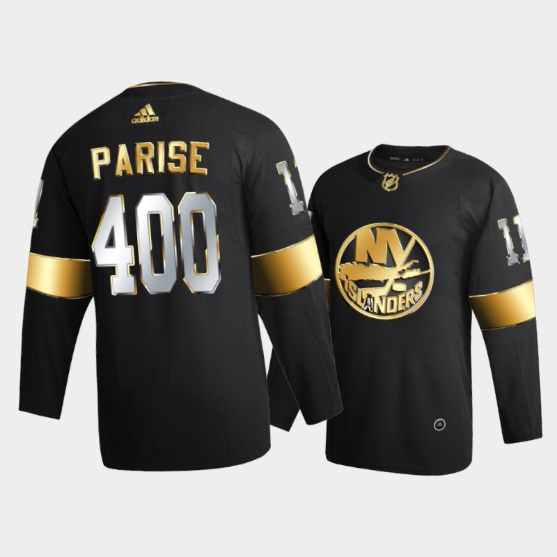 Zach Parise New York Islanders 400 Career Goals Black Golden Edition Jersey