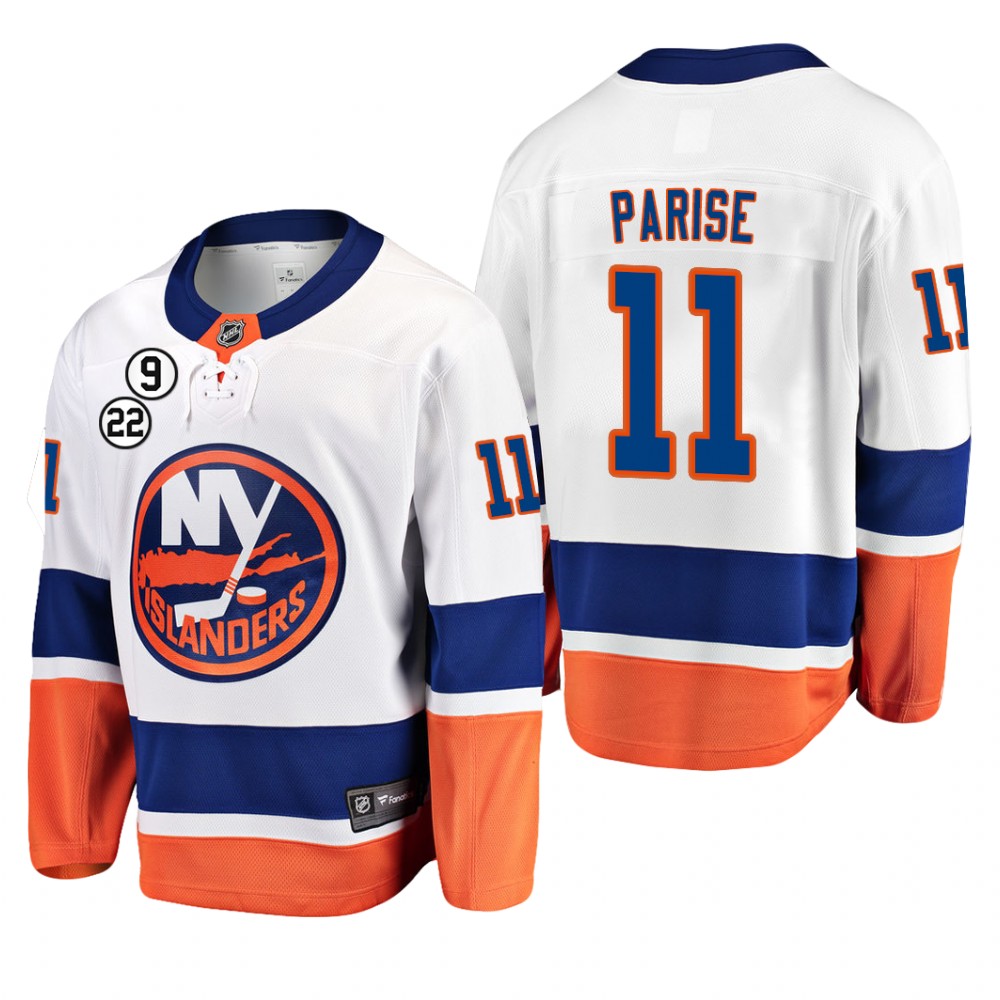 Zach Parise New York Islanders NO.22 Patch Jersey White #11 Honor Bossy