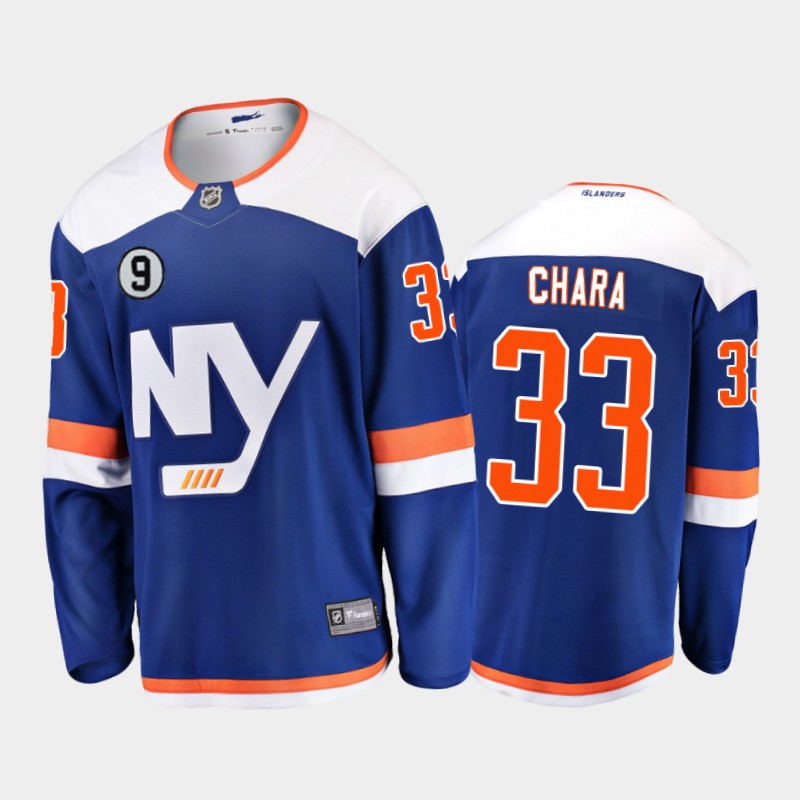 Zdeno Chara New York Islanders No.9 patch Blue Honor Clark Gillies Jersey