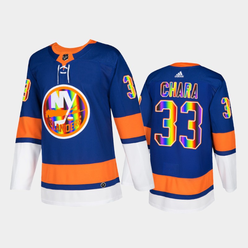 Zdeno Chara New York Islanders Pride Night 2022 Jersey Royal #33 IsForEveryone