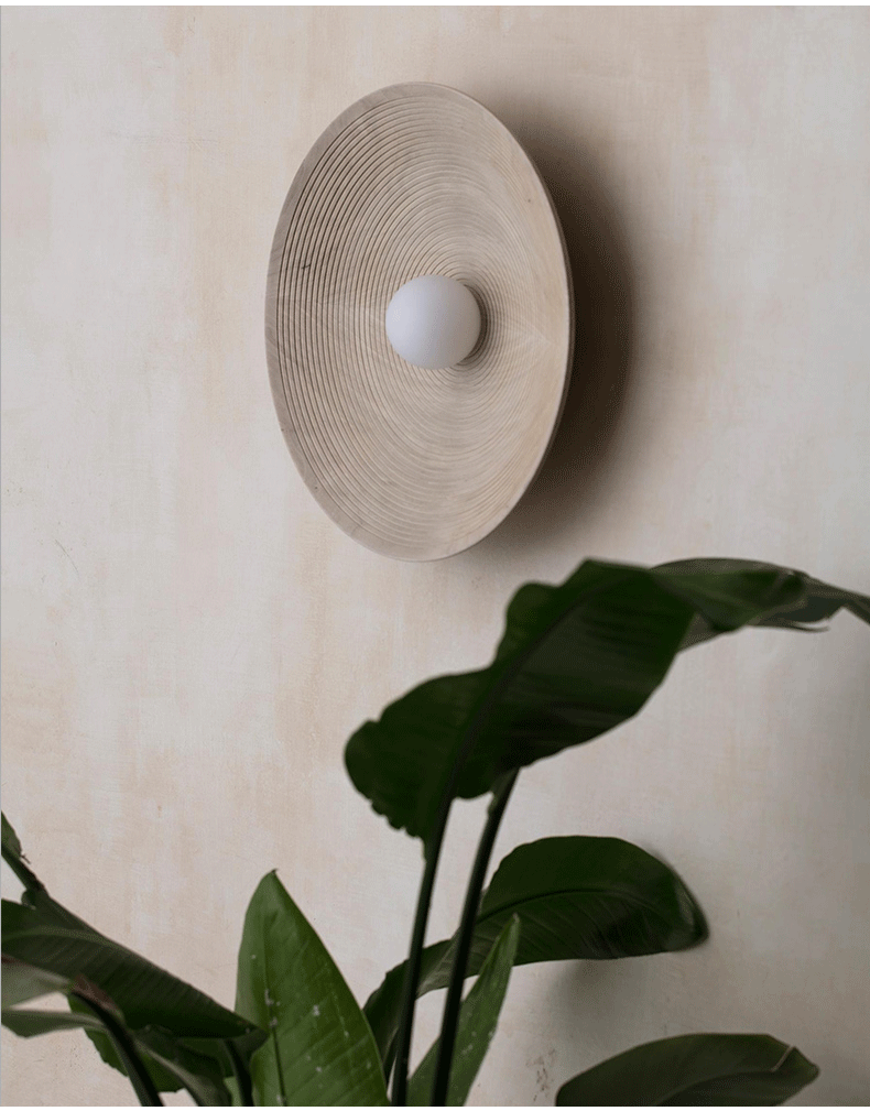 Retro Japanese Style Wall Circle Lamp - Image 4