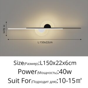 Alternative view of Interior Led Wall Light Nordic Acrylic Long Line Led