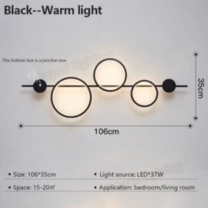 Alternative view of Modern Interior Led Wall Light Creative Round Black