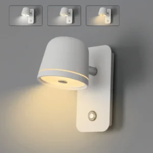 Alternative view of Aisilan LED Bedside Dimmable Wall Lamp with touch On/Off Switch 3-CCT Rotation hotel bed room Wall Sconce Decoration Fixture