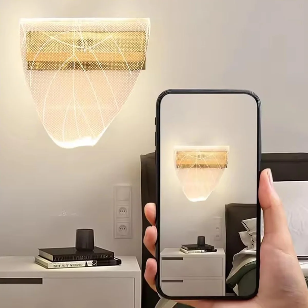 Tricolor Led Wall Lamp Sconces For Bedroom Gold Sconce Light Decorative For Living Room Home Interior Leaf Metal Scones Lighting - Image 6