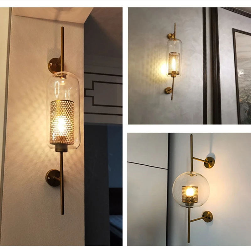 Modern Glass Wall Lamps Fixture Luminaire Sconce Lighting Bedside Living Room Home Decoration Aisel Horridor Golden Ball Light - Image 4