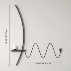 Alternative view of 2pcs Modern Adjustable LED Wall Sconce, 31.5" Arched Metal Bedside Lamp, 3000K Warm Glow, Indoor Use for Bedroom