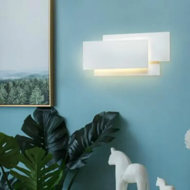 Modern 18W aluminum LED wall lamp living room candlestick lighting staircase square lamp bedroom bedside hotel wall lamp - Image 5
